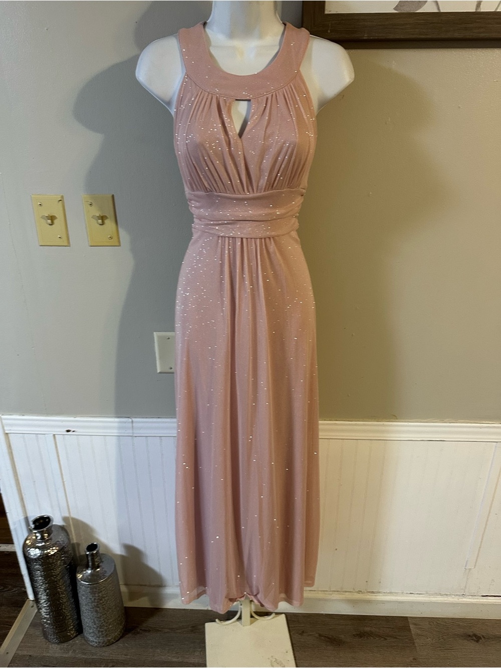 Sweet Storm Blush Pink Sleeveless Keyhole Maxi Dress